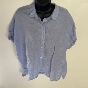 Rachel Zoe Light Blue Linen Top